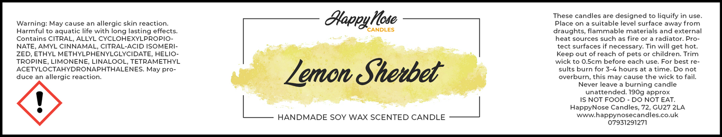 Lemon Sherbet Scented Candle