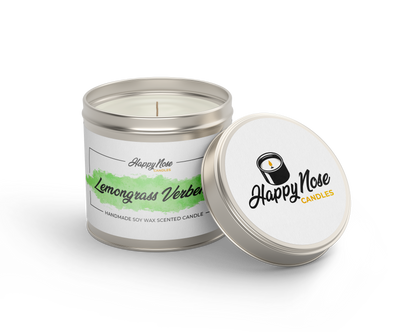 Lemongrass Verbena Scented Candle - HappyNose Candles