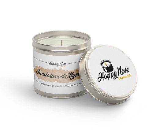 Sandalwood Myrrh Scented Candle - HappyNose Candles