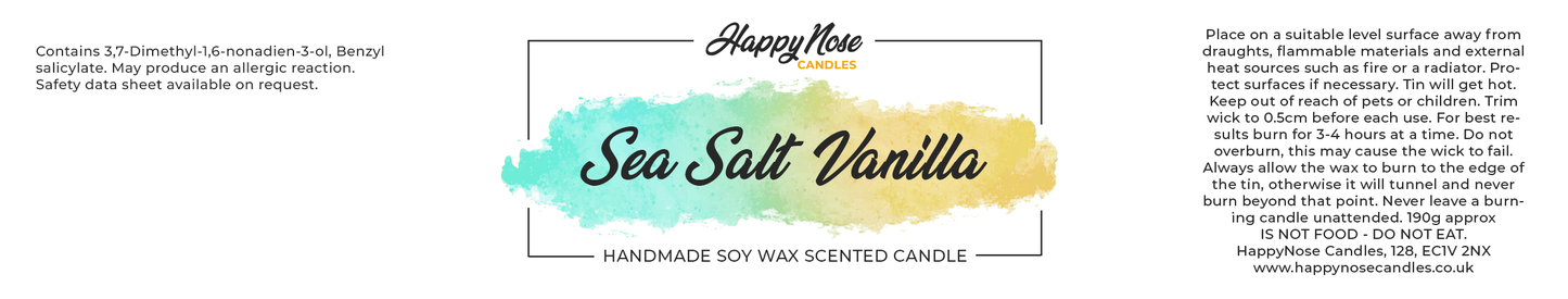 Sea Salt & Vanilla Scented Candle