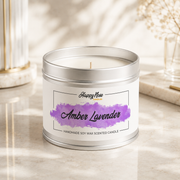 Amber & Lavender Scented Candle