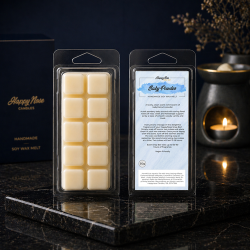 Baby Powder 10 Cube Wax Melt - HappyNose Candles