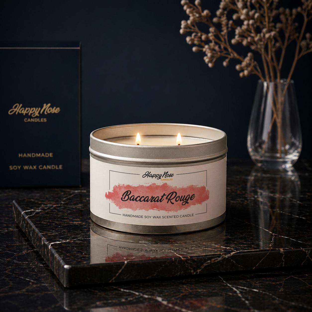 Baccarat Rouge Large Double Wick Candle - HappyNose Candles