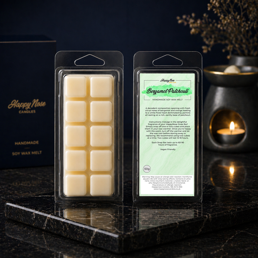 Bergamot & Patchouli 10 Cube Wax Melt - HappyNose Candles