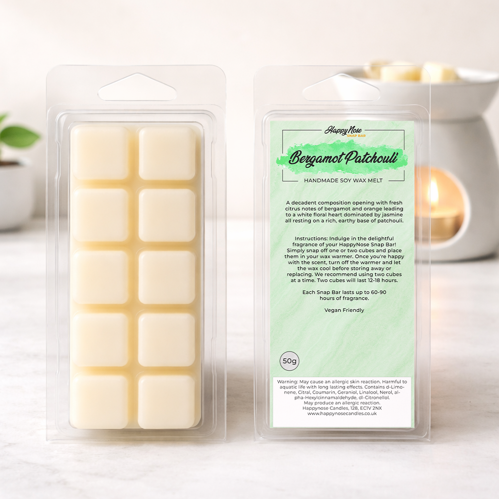 Bergamot & Patchouli 10 Cube Wax Melt - HappyNose Candles