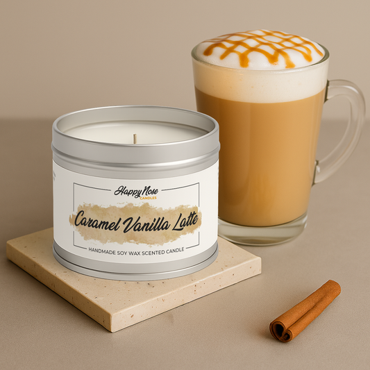 Caramel Vanilla Latte Scented Candle - HappyNose Candles
