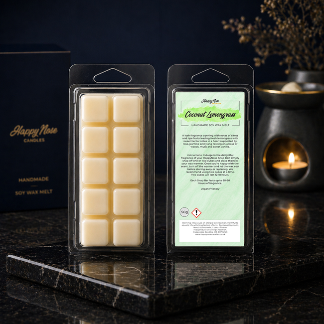 Coconut & Lemongrass 10 Cube Wax Melt - HappyNose Candles