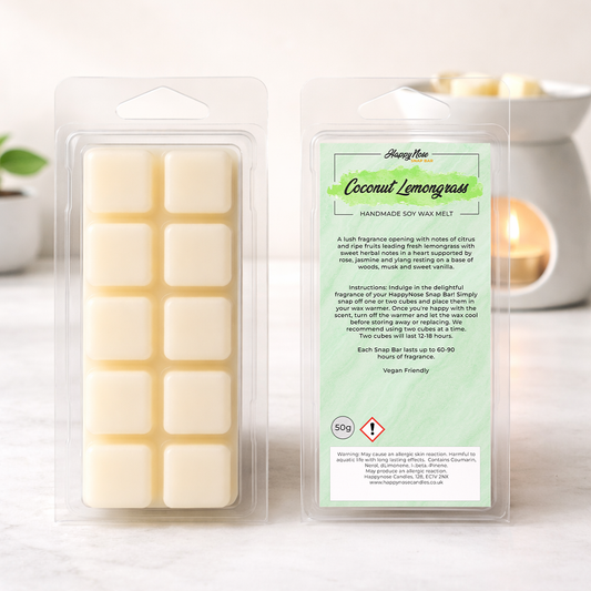 Coconut & Lemongrass 10 Cube Wax Melt - HappyNose Candles