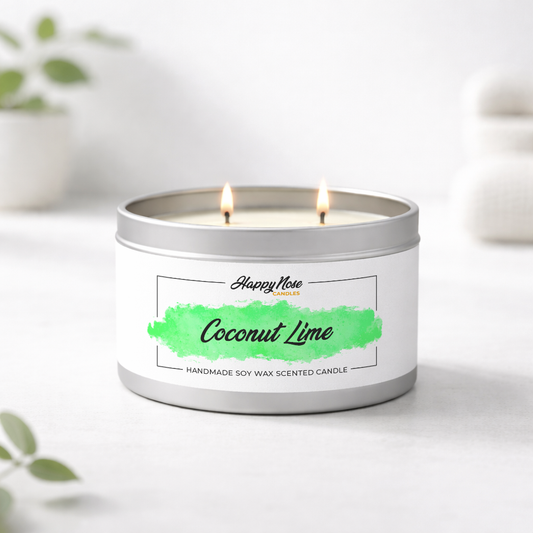 Coconut Lime Large Double Wick Candle - HappyNose Candles