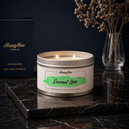 Coconut Lime Large Double Wick Candle - HappyNose Candles
