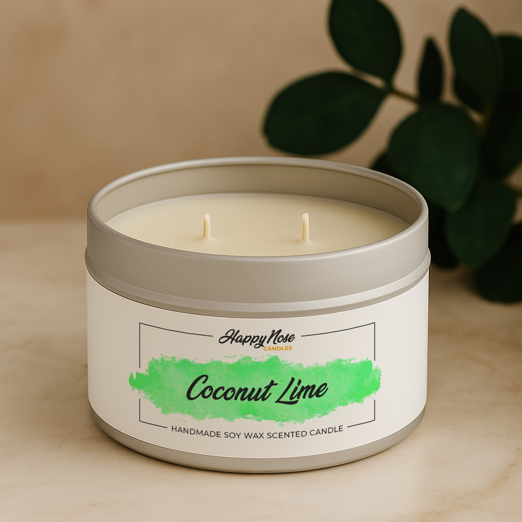 Coconut Lime Large Double Wick Candle - HappyNose Candles