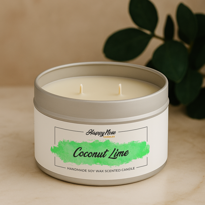 Coconut Lime Large Double Wick Candle - HappyNose Candles