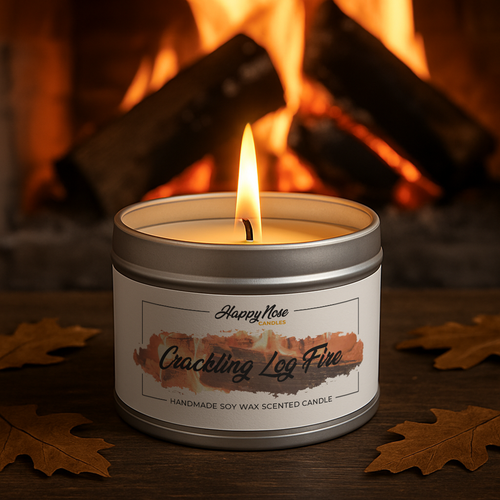 Crackling Log Fire Scented Candle - HappyNose Candles