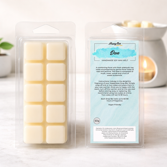 Dove Scent 10 Cube Wax Melt - HappyNose Candles