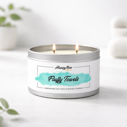 Fluffy Towels Large Double Wick Candle - HappyNose Candles