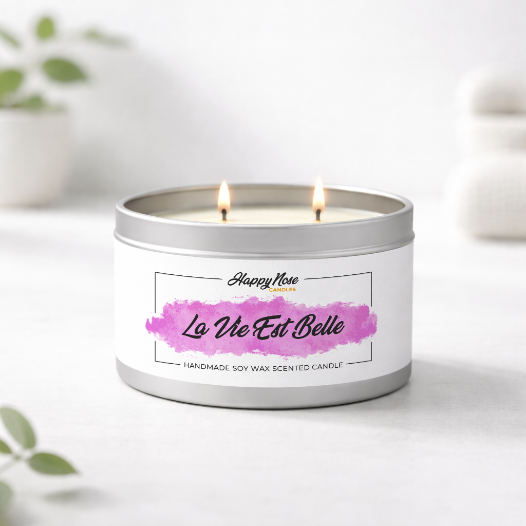 La Vie Est Belle Large Double Wick Candle - HappyNose Candles