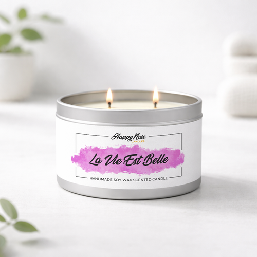 La Vie Est Belle Large Double Wick Candle - HappyNose Candles