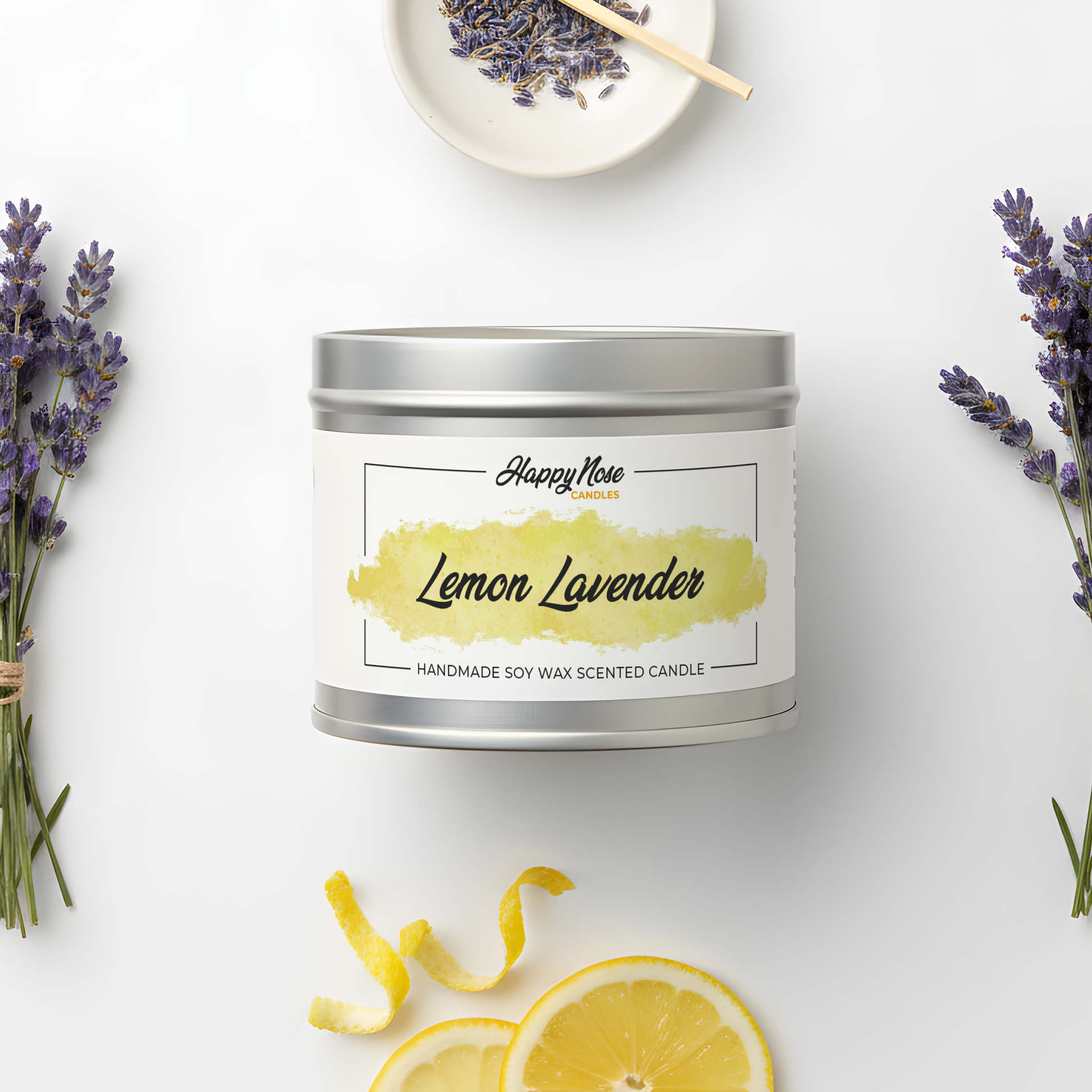 Lemon Lavender Scented Candle - HappyNose Candles