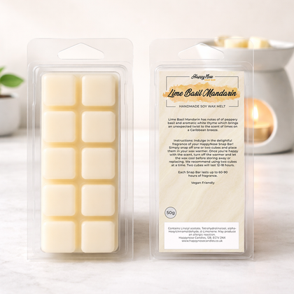 Lime Basil Mandarin 10 Cube Wax Melt - HappyNose Candles