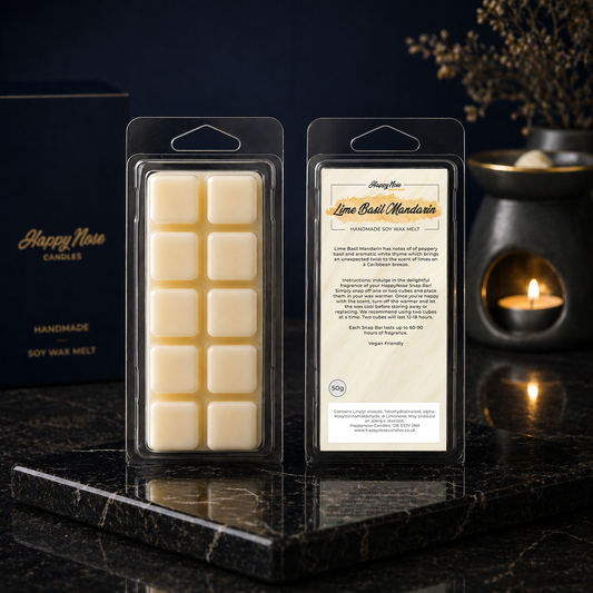 Lime Basil Mandarin 10 Cube Wax Melt - HappyNose Candles