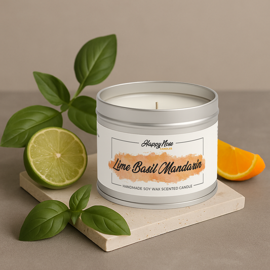 Lime Basil Mandarin Scented Candle - HappyNose Candles