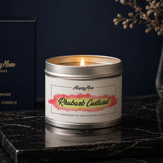 Rhubarb & Custard Scented Candle - HappyNose Candles